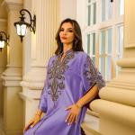 SunWaqi Abaya Rope Embroidery Dress. Purple