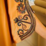 SunWaqi Abaya Rope Embroidery Dress. Orange