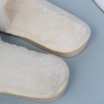 SunWaqi Ladies Plush Flat Slippers. White