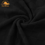 SunWaqi Men's Summer Casual Solid Color Jacquard Drop-Shoulder Extra Wide Loose T-Shirt And Shorts Set. Black.