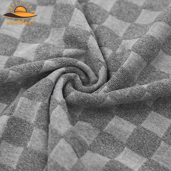 SunWaqi Men's Summer Casual Solid Color Jacquard Drop-Shoulder Extra Wide Loose T-Shirt And Shorts Set. Gray.