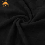 SunWaqi Men's Summer Casual Solid Color Jacquard Drop-Shoulder Extra Wide Loose T-Shirt And Shorts Set. Black.