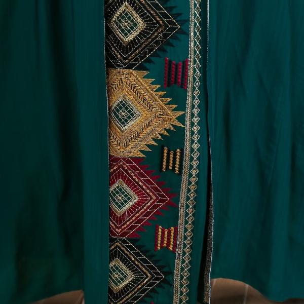 SunWaqi Abaya Light Luxury Evening Dress 2-piece set. Light Blue