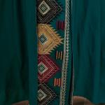 SunWaqi Abaya Light Luxury Evening Dress 2-piece set. Dark Green