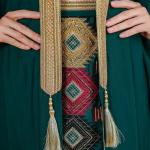 SunWaqi Abaya Light Luxury Evening Dress 2-piece set. Light Blue